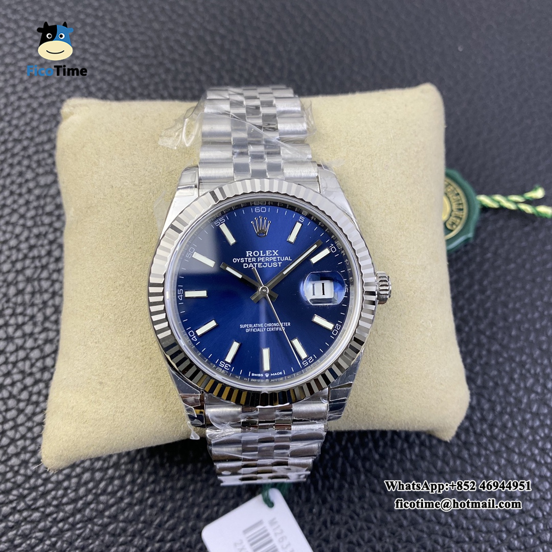 VSF VS3235 DateJust 41mm 126334 Fluted Bezel Blue Dial Jubilee Bracelet ...