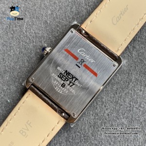 K11F Swiss Quartz Tank 24mm White Dial Brown Leather Strap - Image 9