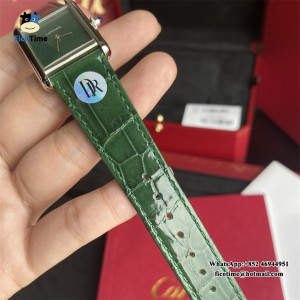 DRF Swiss Quartz Tank Must 25mm Green Dial Green Leather Strap - Image 8