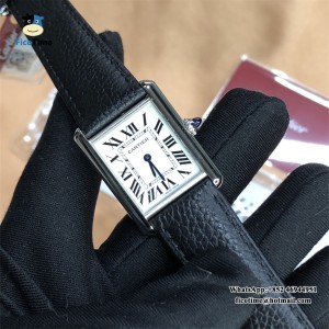 F1F Swiss Quartz Tank Must 22mm White Dial Black Leather Strap - Image 4