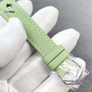 F1F Swiss Quartz Tank Must 22mm White Dial Green Leather Strap - Image 7