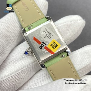 F1F Swiss Quartz Tank Must 22mm White Dial Green Leather Strap - Image 8