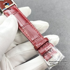 F1F Swiss Quartz Tank Must 25mm Red Dial Red Leather Strap - Image 7