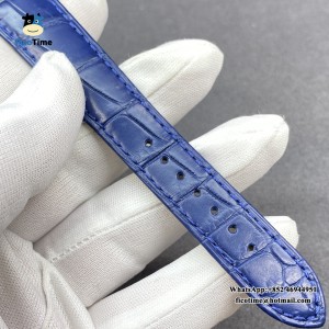 F1F Swiss Quartz Tank Must 25mm Blue Dial Blue Leather Strap - Image 7