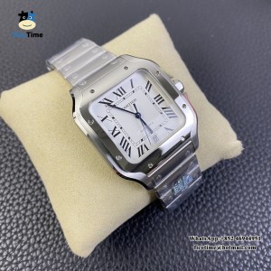 BVF MY9015 Santos Large 40mm White Dial SS Bracelet - Image 5