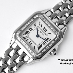 BVF Swiss Quartz PANTHERE 27mm Diamond Bezel White Dial SS Bracelet - Image 2