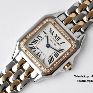 BVF Swiss Quartz PANTHERE 27mm RG/SS Diamond Bezel White Dial RG/SS Bracelet - Image 2