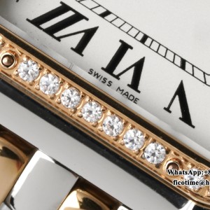 BVF Swiss Quartz PANTHERE 27mm RG/SS Diamond Bezel White Dial RG/SS Bracelet - Image 3