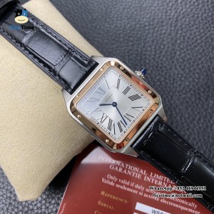 F1F Swiss Quartz Santos Dumont 43.5*31.4mm RG/SS White Dial Black Leather Strap - Image 4