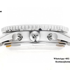 BLSF A7750 Breitling Chrono 43mm NAVITIMER B01 White/Black Dial Black Leather Strap - Image 6