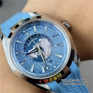 VSF A8938 Aqua Terra 150M 43mm Worldtimer SS/RU Blue Dial - Image 3