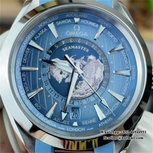 VSF A8938 Aqua Terra 150M 43mm Worldtimer SS/RU Blue Dial - Image 4