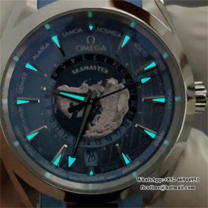 VSF A8938 Aqua Terra 150M 43mm Worldtimer SS/RU Blue Dial - Image 8