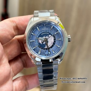 VSF A8938 Aqua Terra 150M Worldtimer 43mm SS/SS Blue Dial - Image 2