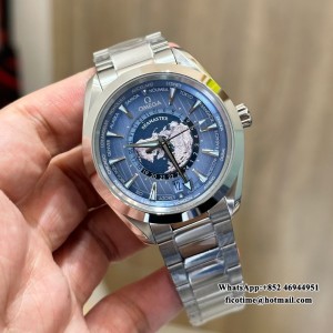 VSF A8938 Aqua Terra 150M Worldtimer 43mm SS/SS Blue Dial - Image 4