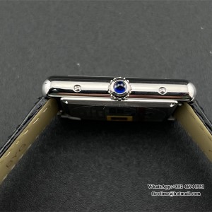 DRF Quartz Tank Must 25.5mm Alligator Leather SS/LE Black Dial - Image 3