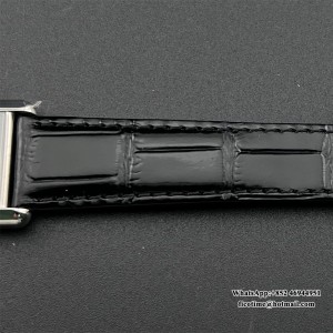 DRF Quartz Tank Must 25.5mm Alligator Leather SS/LE Black Dial - Image 5