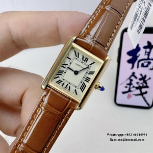 DRF Quartz Tank Louis 22mm Alligator YG/LE White Dial - Image 4