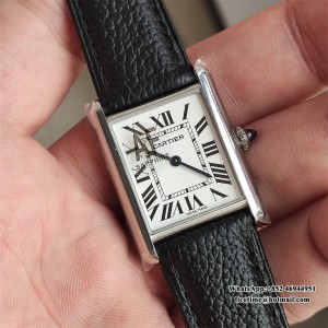 AF Quartz Tank Must 33.7x25.5mm  White Dial Black Leather Strap - Image 5