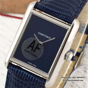 AF Quartz Tank Must 22/25.5mm Dia SS/LE Blue Dial - Image 4