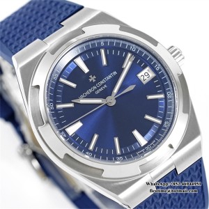 8F A5100 Overseas 4500V 41mm Blue Dial Blue Rubber Strap - Image 4
