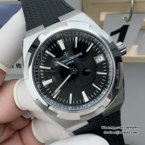 8F A5100 Overseas 4500V 41mm Black Dial Black Rubber Strap - Image 2