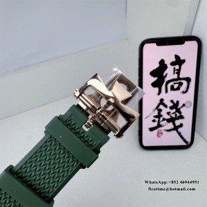 8F A5100 Overseas 4500V 41mm Green Dial Green Rubber Strap - Image 4