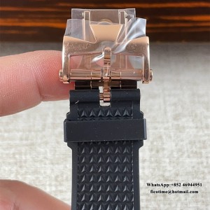 8F A5100 Overseas 4500V 41mm Silver Dial RG Black Rubber Strap - Image 3