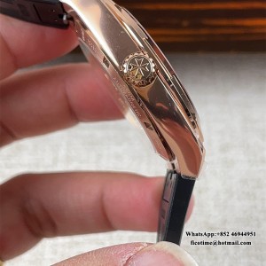 8F A5100 Overseas 4500V 41mm Silver Dial RG Black Rubber Strap - Image 5