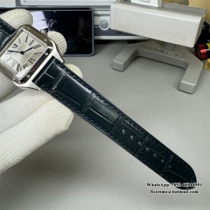 F1F Quartz Santos Dumont 43.5x31.4mm White Dial Black Leather Strap - Image 2