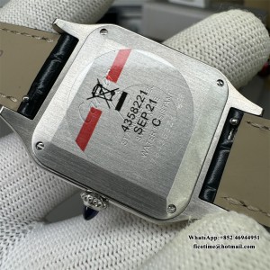 F1F Quartz Santos Dumont 43.5x31.4mm White Dial Black Leather Strap - Image 3