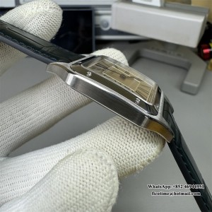 F1F Quartz Santos Dumont 43.5x31.4mm White Dial Black Leather Strap - Image 7