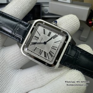 F1F Quartz Santos Dumont 43.5x31.4mm White Dial Black Leather Strap - Image 8