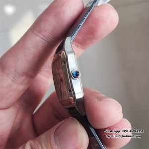 F1F Quartz Santos Dumont 38x27.5mm RG/SS White Dial Black Leather Strap - Image 3