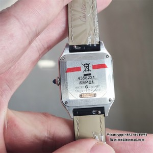 F1F Quartz Santos Dumont 38x27.5mm RG/SS White Dial Black Leather Strap - Image 5