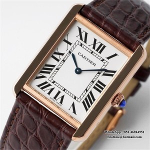 AF Quartz Tank Solo 27.4mm RG Brown Leather White Dial - Image 2
