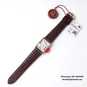 AF Quartz Tank Solo 27.4mm RG Brown Leather White Dial - Image 6