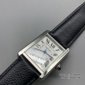 AF MY9015 Tank Solo 41mm White Dial Black Leather strap - Image 2