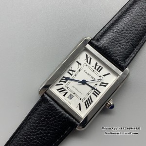 AF MY9015 Tank Solo 41mm White Dial Black Leather strap - Image 3
