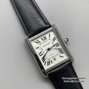 AF MY9015 Tank Solo 41mm White Dial Black Leather strap - Image 6