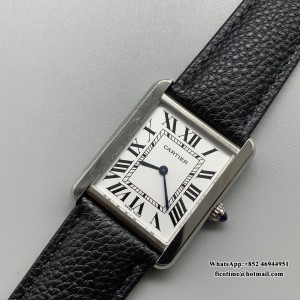 AF Quartz Cartier Tank Solo 24.4mm O SS/LE White Dial - Image 2