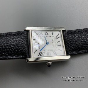AF Quartz Cartier Tank Solo 24.4mm O SS/LE White Dial - Image 4