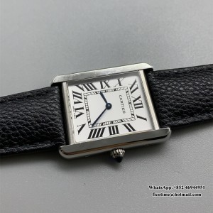 AF Quartz Cartier Tank Solo 24.4mm O SS/LE White Dial - Image 8