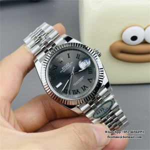 Clean CF Wimbledon DateJust 41MM 126334 Gray Dial Green Marker Jubilee Bracelet VR3235 - Image 3