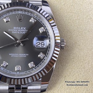 Clean CF VR3235 Datejust 126334 41mm Jubilee Bracelet Grey Dial Diamond Marker - Image 5