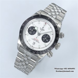 ZF DD7750 Tudor Black Bay Chrono 316L 41mm SS Bracelet White Dial - Image 4