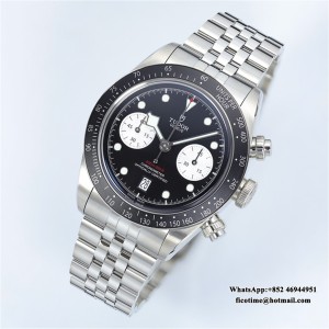 ZF DD7750 Tudor Black Bay Chrono 316L 41mm SS Bracelet Black Dial - Image 5