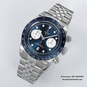 ZF DD7750 Tudor Black Bay Chrono 316L 41mm SS Bracelet Blue Dial - Image 5