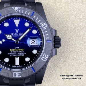 VSF VS3135 DIW Submariner 40mm  DLC Blue/Black Dial  SS Bracelet - Image 4