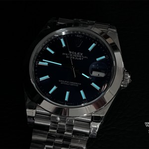 VSF VS3235 DateJust 41mm 126300 Smooth Bezel Blue Dial Jubilee Bracelet - Image 6